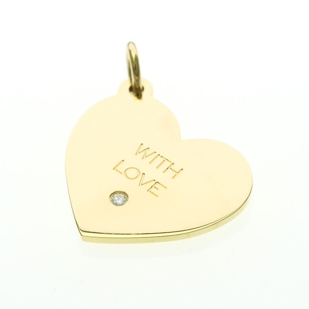 TIFFANY 18k Gold Diamond Heart Necklace
